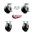 thumbnail image 2 of 6 Inch Glass Filled Nylon Caster Set with 2 Brakes/Swivel Lock 2 Rigid SCC, 2 of 2