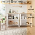 thumbnail image 4 of Kojooin Sideboard With 2 Glass Doors, 29" Large Buffet Cabinet With Solid Wood Countertop, Coffee Bar Cabinet With 2 Drawers, Modern Farmhouse Storage Table for Kitchen Dining Room, Living Room, 4 of 7