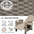 thumbnail image 4 of TOTAL Outdoor Reclining Chairs with Extended Footrest, Adjustable Patio Wicker Lounge Recliner up to 150° with Flip Side Table, Thickness Cushions for Indoor & Outdoor,Gray, 4 of 7