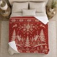thumbnail image 5 of Nordic Winter Village Deer Snowflake Holiday, Festive Holiday Scene, Warm Flannel Blanket for Living Room and Reading Nook, Art Lovers Friendship Gift, Festive Home Decor, 5 of 9