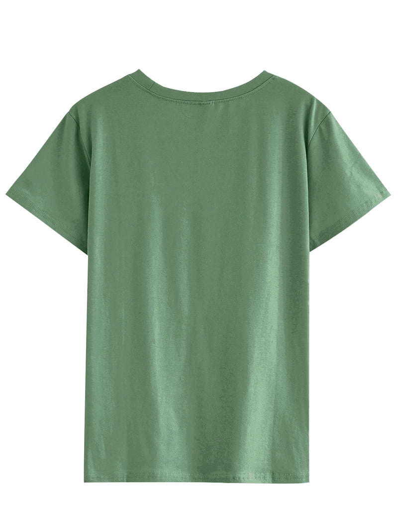 ZXSXSY Women Short Sleeve Crew Neck Daisy Print Tee Shirt