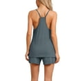thumbnail image 3 of INSPIRE CHIC Women's Pajama Sets Modal Sleepwear Cami Racerback Top with Shorts PJ Set S Deep Gray, 3 of 6