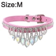 thumbnail image 2 of Collar para perros y gatos con diamantes de imitación, bonito collar de gatito con cristales brillantes, collar de cuero suave y ajustable para perros, 2 of 5