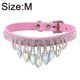 thumbnail image 2 of Collar de gato y perro con diamantes de imitación, bonito collar de gatito de cristal brillante, collar de perro de cuero ajustable suave MFZFUKR CPB-US-YY688-6, 2 of 5