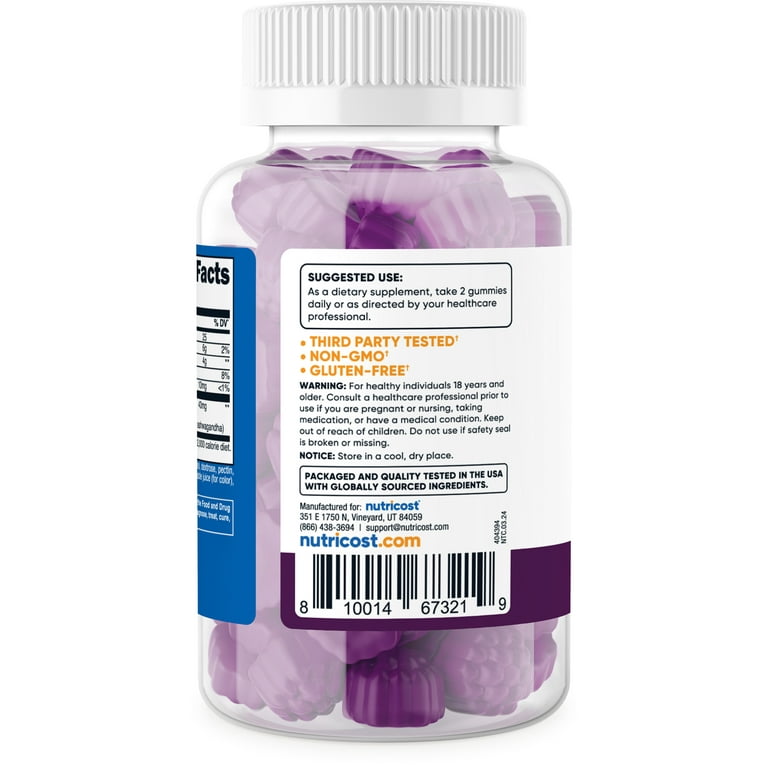 Nutricost Ashwagandha Gummies 1200mg Equivalent with 40mg