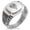 Silver, variant on Stainless Steel Hera Greek Goddess of Marriage CZ Ribbed Needle Stripe Pattern Biker Style Polished Ring