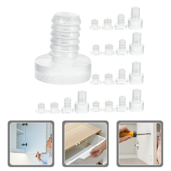 Amosfun 75Pcs Transparent Soft Stem Bumpers for Glass Tables and Drawer Cushioning