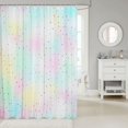 thumbnail image 2 of Manfei Cute Watercolor Stars Shower Curtain 72Wx72L,Sprinkle Print Bathroom Curtain,Multicolor, 2 of 5