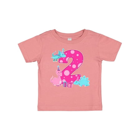 

Inktastic Dinosaur Party-Second Birthday Gift Baby Girl T-Shirt