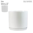 thumbnail image 4 of Matt White 10 Inch Large Ceramic Plant Pot with Saucer Garden Planters Large Indoor Outdoor Plant Pots for Flowers and Plants, 4 of 6