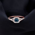 thumbnail image 2 of Rosec Jewels Engagement Ring - Princess Cut London Blue Topaz Ring with Diamond for Women (1 CT, AAA Quality), 10K Rose Gold, US 7.00, 2 of 6