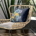 thumbnail image 4 of Amrita Sen Designs  26 x 26 in. Flamingo with Flower Broadcloth Indoor & Outdoor Blown & Closed Pillow - Blue & Yellow, 4 of 5