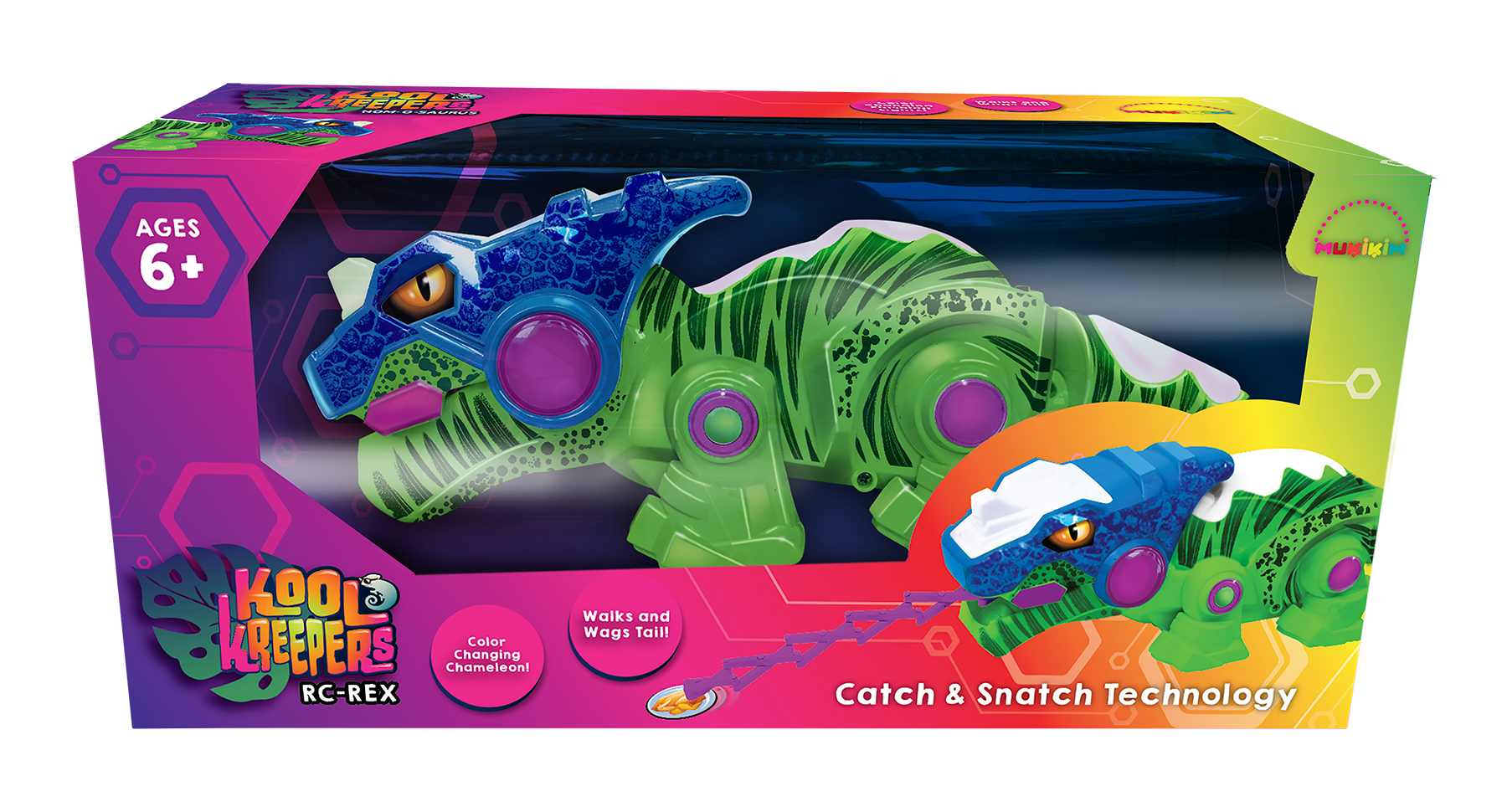 KOOL KREEPERS RC-REX - Color-Changing & Walking Dinosaur Toy With