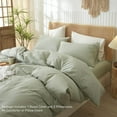 thumbnail image 3 of Washed Cotton Duvet Cover Set Linen Feel Natural Wrinkle Lightweight Comfy (King  Linen), 3 of 6