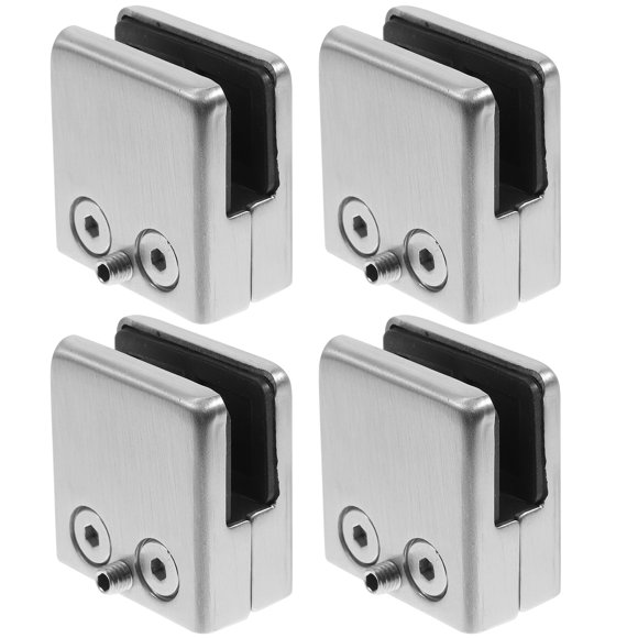 Shisuyan Wall Mount Shelf Bracket Glass Support Holder Silver Stainless Steel 4Pcs