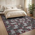 thumbnail image 3 of ODIKA 8'x10' Washable Area Rug Geometric Directional Blocks Repeating Motifs Contemporary Abstract for Living Room, Under Sectional, Family , Durable, Non-Slip, 3 of 7