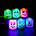 thumbnail image 3 of 6 Halloween LED Candle Lights White Ghost Pumpkin Lights Multi-color Lights Party Home Bar Decoration Haunted House Horror Props, 3 of 4