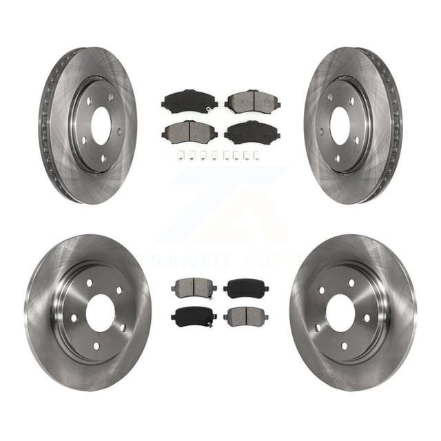 Transit Auto Front Rear Disc Brake Rotors and Semi-Metallic Pads Kit for Car Dodge Grand Caravan Journey Chrysler Town & Country Volkswagen Routan Ram C/V K8S-101004