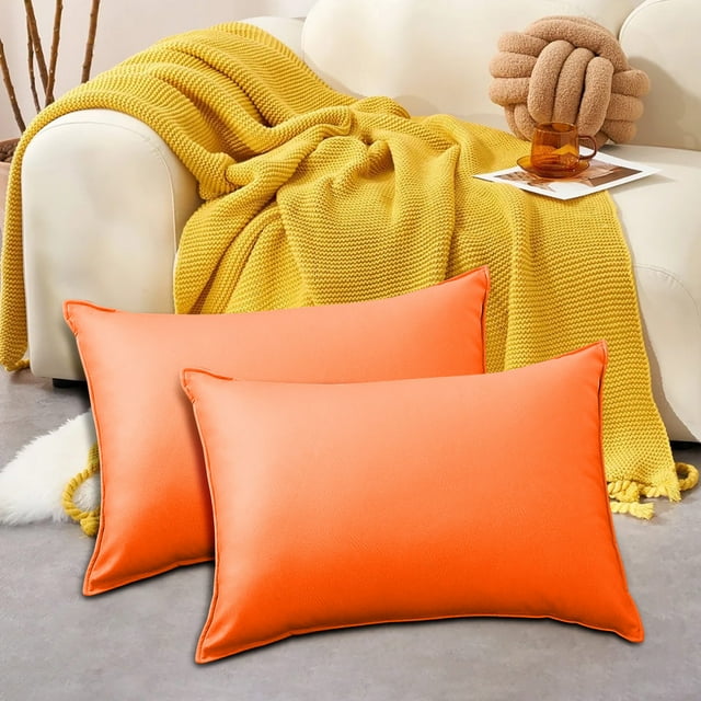 Birdeem Outdoor Pillow Cover, Waterproof Rectangle Cushion Cover 12x20 Inch, Modern Solid Color Patio Furniture Protector for Chair Backrest, Deck Poolside Use