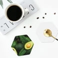 thumbnail image 5 of Disketp Fresh Avocados Funny Coasters,4 Pcs Leather Coasters With Holder, Perfect Housewarming Hostess Gifts,Protect Furniture From Water Marks Scratch, 5 of 9