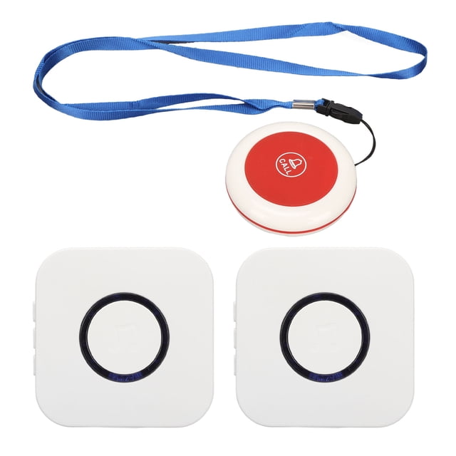 SOS Call Button, Long Distance Transmission Strong Signal Easy Pairing 2 For 1 Wireless Caregiver Pager Adjustable Volume For Nurse Alert System