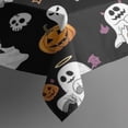 thumbnail image 4 of Black Halloween Ghosts and Pumpkins Rectangle Tablecloth 60"x102",Waterproof Polyester Rectangle Table Cloth, Wipeable Spillproof Polyester Tablecloth for Dining, Camping, Indoor and Outdoor, 4 of 6