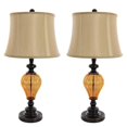 thumbnail image 1 of Lavish Home M100011 Lampes de Table&44; Verre Ambré - Lot de 2, 1 of 1