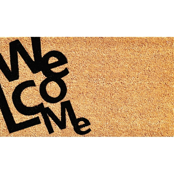 Calloway Mills Angle Welcome Black/Natural Outdoor Doormat 17" x 29"