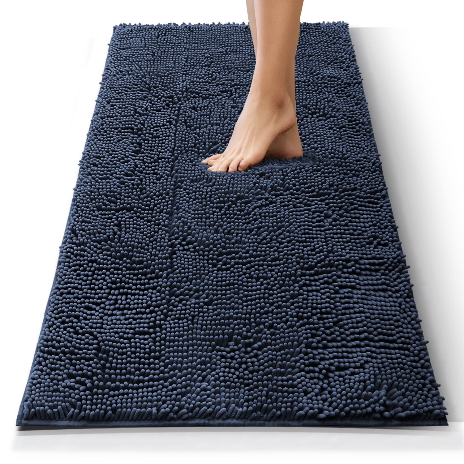 Nestl Bathroom Rugs, Machine Washable Bath Mats For bathroom Floor Rugs, Nonslip Backing Rubber Bath Rug, Navy