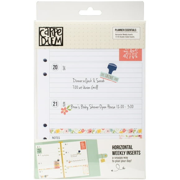 Planner Essentials Double-Sided Inserts A5 72/Pkg-Weekly Horizontal