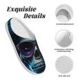 thumbnail image 5 of Disketp Punk Style Blue Haired Skull Women's Men's Slippers Plush Slip-On House Slipper for Winter Indoor Soft Cushion Non-slip Fluffy Slides Slippers-39/40, 5 of 7