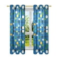 thumbnail image 7 of Yayeee Window Curtains Light Filtering 63"x52" Grommet Panel Pair Home Living Room Decor, Blue Abstract, 7 of 7