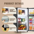 thumbnail image 6 of WANAI 3.5 Cu.ft Fridge with Freezer 2 Door Compact Refrigerator with Adjustable Thermostat Black New, 6 of 10