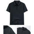 thumbnail image 5 of Mens Golf Shirt Quick Dry Stretch Zip Short Sleeve Polo Shirt, 5 of 6