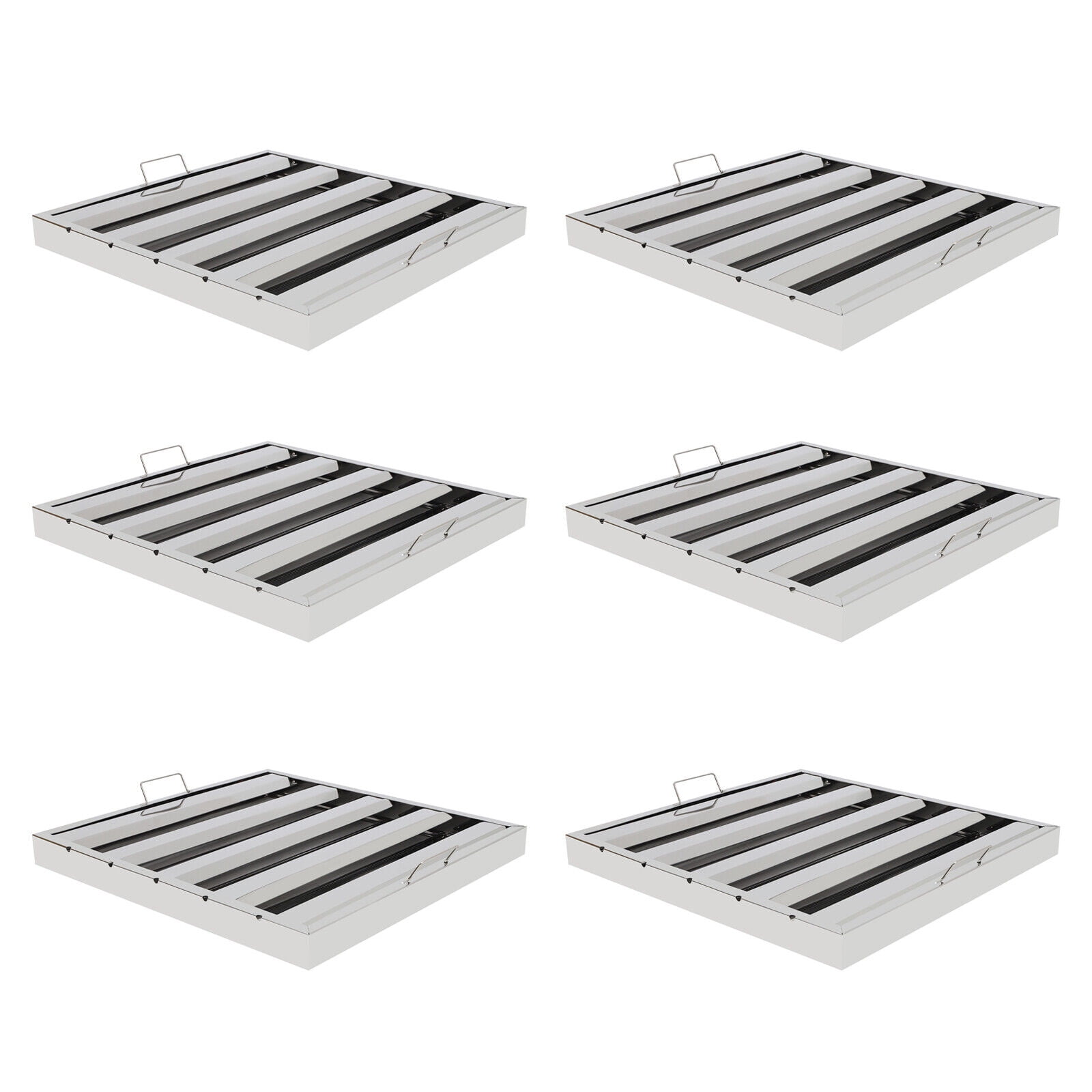 6 Pack 20"X20" Hood Grease Filter Baffle Stainless Steel Commercial Hood Filters