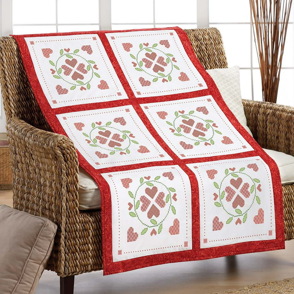 Herrschners® Everlasting Love Quilt Blocks Stamped Cross-Stitch
