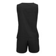 thumbnail image 6 of Pyhlmscde Womens Linen Sets 2 Piece Outfits V Neck Sleeveless Crop Tops And Shorts Lightweight Jumpsuit Casual Loungewear,Zeagoo Button Down Shirts for Women, Coord Sets for Women Summer, 6 of 7