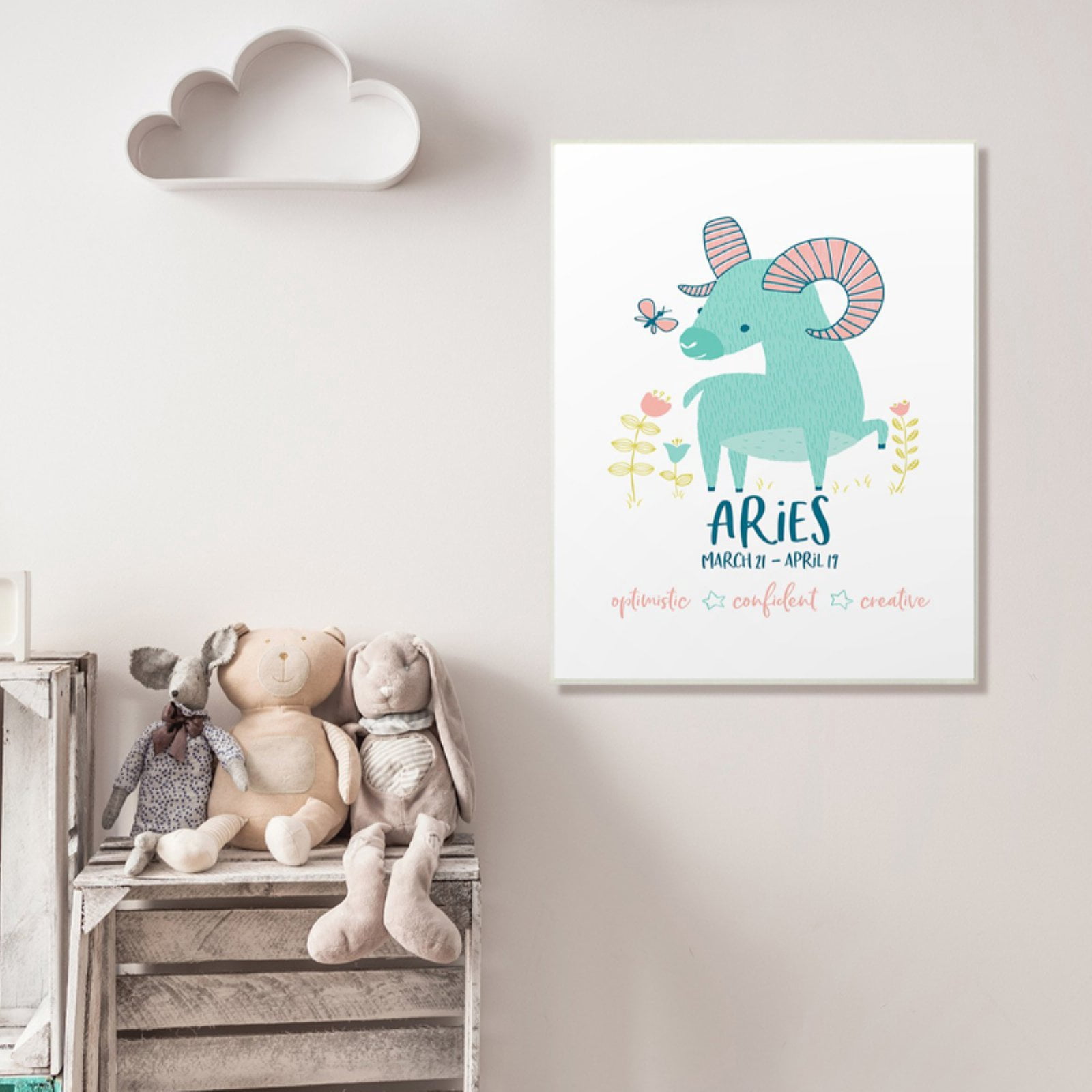 The Stupell Home Decor Collection Fun Modern Zodiac Aries Ram Wall Art