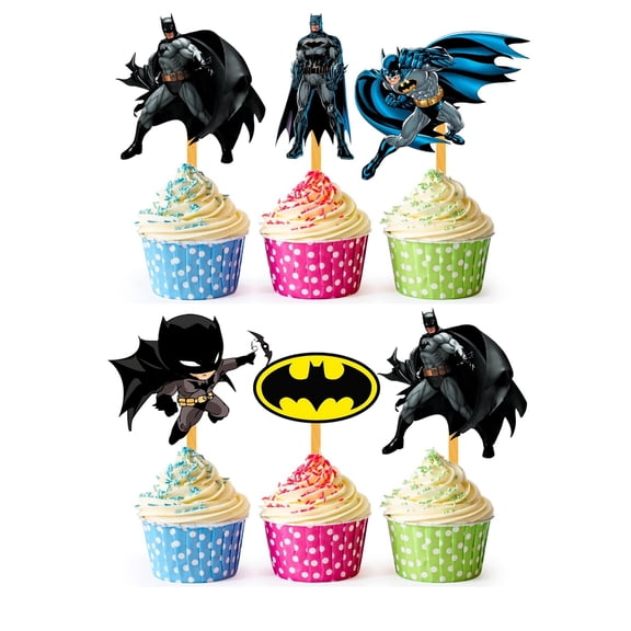 24Pcs Super Hero Cake Topper and Cupcake Toppers Set Birthday Party Supplies for Themed Birthday Decorations Supplies