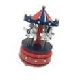 thumbnail image 1 of Caja de música de carrusel de madera para Navidad, decoración navideña, caja de música multifuncional con cuerda para decoración del hogar, regalos pa Azul, 1 of 9