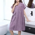 thumbnail image 4 of Riecok Womens Pajamas Robe Cozy Soft Sleeveless Warm Bathrobe with Tie Closure Winter Housecoat Purple Free Size, 4 of 4