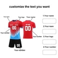 thumbnail image 4 of Custom Football Kit Set for Adult and Child, Name Number Team Logo DIY Family Match Personalized Jersey Shirt Shorts Set, Dad and Son Matching Outfits Red M, 4 of 6