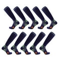 thumbnail image 1 of Medias de fútbol con protección para las piernas, disponibles para hombres y mujeres, medias de presión, medias cómodas (azul marino), 1 of 5