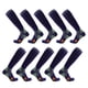 thumbnail image 1 of Medias de fútbol con protección para las piernas, disponibles para hombres y mujeres, medias de presión, medias cómodas (azul marino), 1 of 5