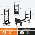 thumbnail image 5 of Yeshouse Folding Convertible Hand Truck, 220lbs Load Carbon Steel Dolly with Wheels for Home, Warehouse, Office, 5 of 8