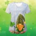 thumbnail image 1 of LSLJS Mode de la Saint-Patrick pour Femmes, Blouse à Col en V Décontractée à Manches Courtes Imprimée avec Poches, Hauts pour Dames, Sarraus pour Femmes Grande Taille, 1 of 4