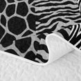 thumbnail image 5 of Erosebridal Safari Animals Lines Quilt King,Gray Zebra Print King Coverlet Set For Girls,3pcs, 5 of 7