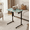Sea Blue, variant on Shaped TV Tray Table with Marble Finish, Adjustable Slide Under Couch Side Table for Eating, No Assembly Needed