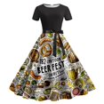 thumbnail image 1 of WILLBEST Fondos Para Vestidos De Mujer Vestido Vintage De Oktoberfest Para Mujer, Manga Corta, Largo Hasta La Rodilla, Estilo Vintage, Corte En A, Estilo Cuerno, Vestido Formal De Fiesta, Falda, 1 of 2