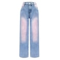 thumbnail image 5 of LYHaoo Versatile Girls Pants For School And Everyday Wear Slim Straight Leg Jeans In For Tween To Teen Comfortable Mid Waist Denim Trousers For Kids Wide Leg Jeans,Sizes 10 Years, 5 of 7
